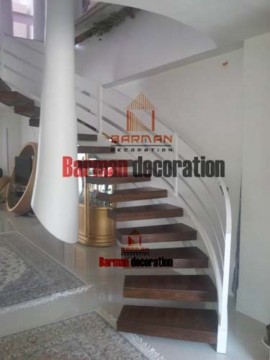 پله دکوراتیو مینیمال منحنی؛ پروژه شهر ری